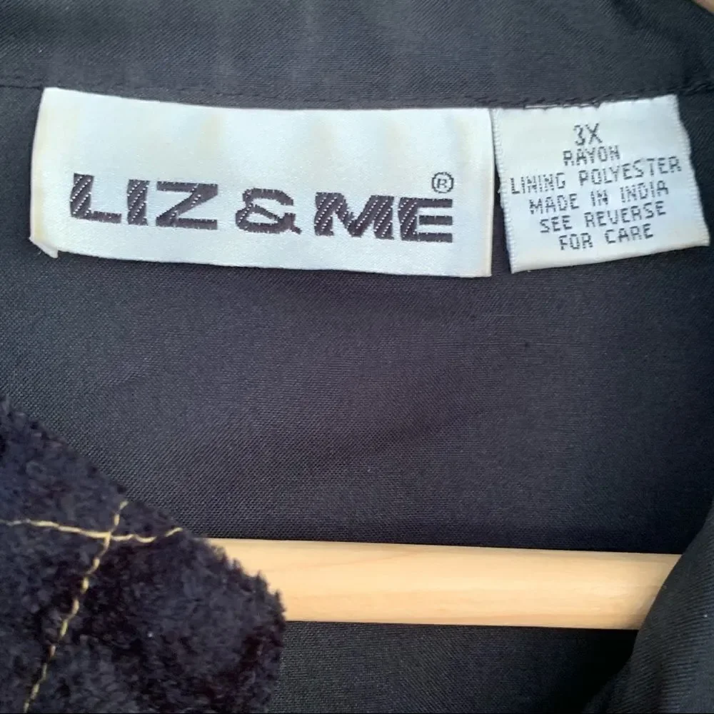 Vintage Liz & Me mixed media tapestry mandarin collar jacket